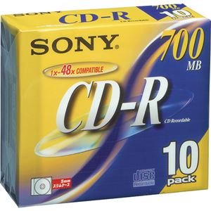 （まとめ） ソニー データ用CD-R 700MB 48倍速 ブランドシルバー 5mmスリムケース 10CDQ80DNS 1パック（10枚） 【×5セット】