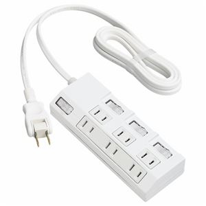 （まとめ） パナソニック ザ・タップマルチ 一括・個別スイッチ付 2P・6個口 ホワイト 1.0m WHA29163WKP(1個) 【×3セット】