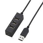 （まとめ） エレコム スイングプラグ採用 セルフ＆バスパワー対応 USB2.0ハブ 4ポート ブラック U2H-TZ410SBK 1個 【×2セット】