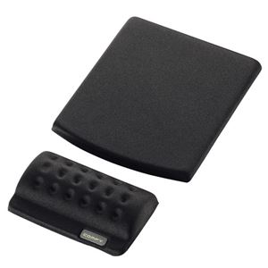 （まとめ） エレコム マウスパッド＆リストレスト COMFY ブラック MP-114BK 1枚 【×5セット】
