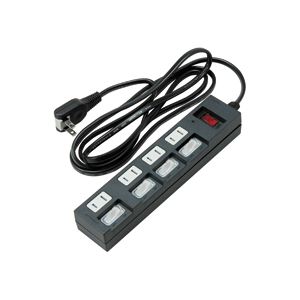 個別集中スイッチ付節電タップ4個口 2m 黒