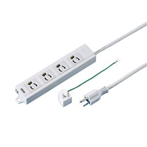 （まとめ） TANOSEE OAタップ 抜け止め 通電ランプ・マグネット付 3P・4個口 3.0m 1個 【×2セット】