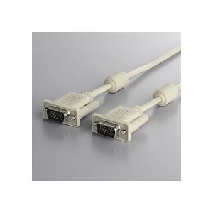 （まとめ） バッファロー ディスプレイケーブル 極細 フェライトコア付 D-Sub15pinオス アイボリー 1.5m BSDCV15 1本 【×5セット】