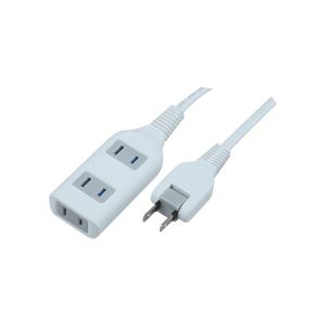 トラッキング防止カバー付10m3個口タップ 白