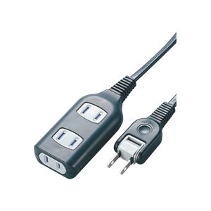 トラッキング防止カバー付10m3個口タップ 黒