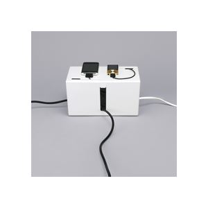 （まとめ） バッファロー ケーブルボックス 電源タップ＆ケーブル収容 Sサイズ ホワイト BSTB01SWH 1個 【×2セット】