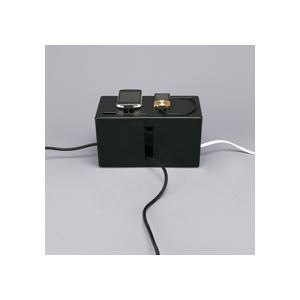 （まとめ） バッファロー ケーブルボックス 電源タップ＆ケーブル収容 Sサイズ ブラック BSTB01SBK 1個 【×2セット】