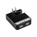 （まとめ） サンワサプライ USB充電タップ型ACアダプタ 出力計2.1A 2ポート ブラック ACA-IP25BK 1個 【×2セット】