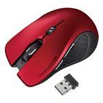 （まとめ） サンワサプライ 超小型レシーバーワイヤレスブルーLEDマウス レッド MA-NANOH9R 1個 【×2セット】