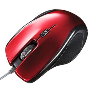 （まとめ） サンワサプライ ブルーテック USB有線 マウス レッド MA-117HR 1個 【×3セット】