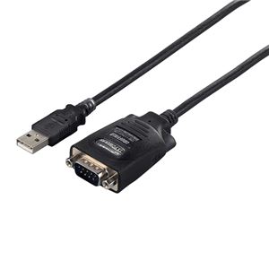 （まとめ） バッファロー USBシリアル変換ケーブル （A）オス-（D-Sub9pin）オス ブラックスケルトン 1m BSUSRC0610BS 1本 【×2セット】