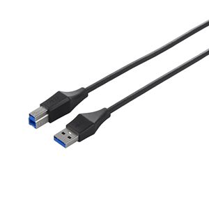 （まとめ） バッファロー ユニバーサルコネクター USB3.0 スリムケーブル （A）オス-（B）オス ブラック 1m BSUABSU310BK 1本 【×4セット】