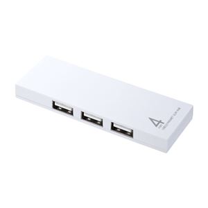 （まとめ） サンワサプライ 磁石付スリムUSB2.0ハブ 4ポート ホワイト USB-HUM410W 1個 【×3セット】