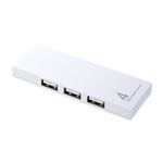 （まとめ） サンワサプライ 磁石付スリムUSB2.0ハブ 4ポート ホワイト USB-HUM410W 1個 【×3セット】