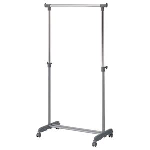 （まとめ） 不二貿易 パイプシングルハンガー W750×D430×H870〜1460mm FB-75SGY 1台 【×4セット】