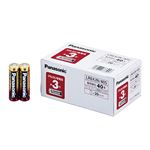 （まとめ） パナソニック アルカリ乾電池 単3形 LR6XJN/40S 1箱（40本） 【×2セット】