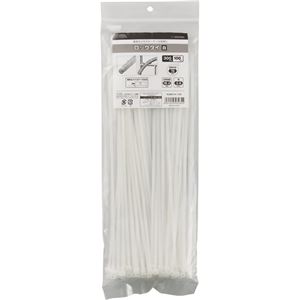 （まとめ） オーム電機 ロックタイ 300mm 白 LT-300W100WH 1袋（100本） 【×5セット】