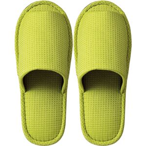 （まとめ） TANOSEE 外縫いスリッパ ラドクリフ グリーン 1足 【×5セット】