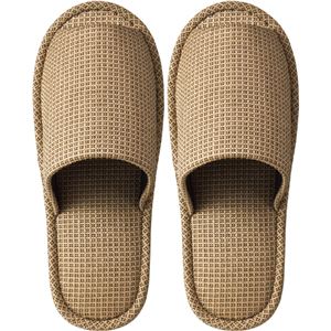 （まとめ） TANOSEE 外縫いスリッパ ラドクリフ ベージュ 1足 【×5セット】