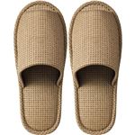 （まとめ） TANOSEE 外縫いスリッパ ラドクリフ ベージュ 1足 【×5セット】