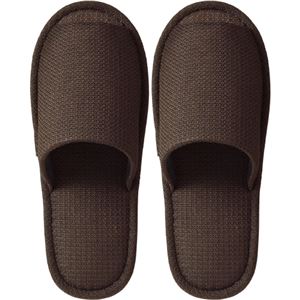 （まとめ） TANOSEE 外縫いスリッパ ラドクリフ ブラウン 1足 【×5セット】