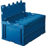 【訳あり・在庫処分】TANOSEE 折りたたみコンテナ 50L ダークブルー フタ付