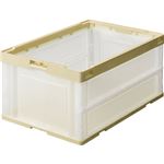 （まとめ） TANOSEE 折りたたみコンテナ 40L アイボリー／透明 1台 【×3セット】