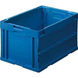 （まとめ） TANOSEE 折りたたみコンテナ 75L ダークブルー 1台 【×2セット】