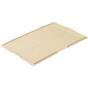 （まとめ） TANOSEE 折りたたみコンテナフタのみ 75L用 アイボリー 1枚 【×5セット】