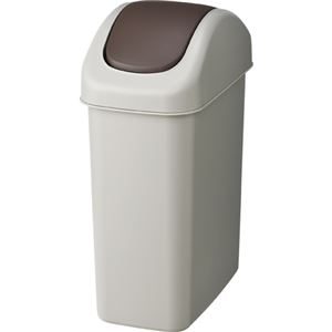 （まとめ） TANOSEE エコダストボックス スイング M 11.5L グレー／ブラウン 1個 【×5セット】