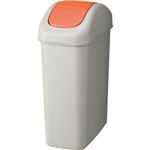 （まとめ） TANOSEE エコダストボックス スイング L 27.2L グレー／オレンジ 1個 【×4セット】