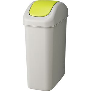 （まとめ） TANOSEE エコダストボックス スイング L 27.2L グレー／グリーン 1個 【×4セット】