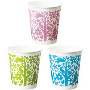 （まとめ） TANOSEE 紙コップ Nature and Friends 205ml（7オンス） 1パック（100個） 【×5セット】