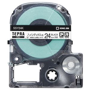 （まとめ） キングジム テプラ PRO テープカートリッジ インデックスラベル 24mm 白／黒文字 SSY24K 1個 【×4セット】