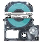 （まとめ） キングジム テプラ PRO テープカートリッジ インデックスラベル 24mm 透明／黒文字 STY24KM 1個 【×4セット】