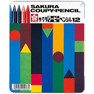 （まとめ） サクラクレパス クーピーペンシル 12色（各色1本） 缶入 FY12 1缶 【×10セット】
