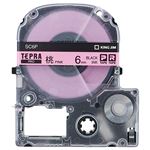 （まとめ） キングジム テプラ PRO テープカートリッジ パステル 6mm ピンク／黒文字 SC6P 1個 【×5セット】