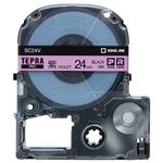 （まとめ） キングジム テプラ PRO テープカートリッジ パステル 24mm 紫／黒文字 SC24V 1個 【×4セット】