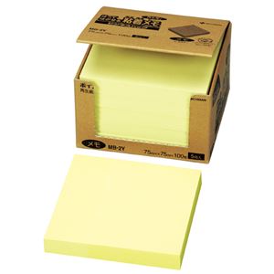 （まとめ） ニチバン ポイントメモ 再生紙 ビジネスパック 75×75mm イエロー MB-2Y 1パック（5冊） 【×5セット】