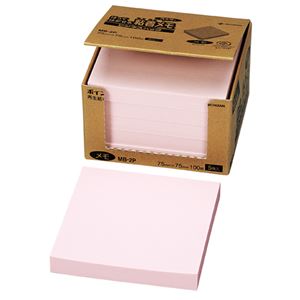 （まとめ） ニチバン ポイントメモ 再生紙 ビジネスパック 75×75mm ピンク MB-2P 1パック（5冊） 【×5セット】