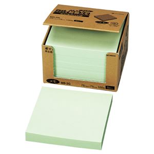 （まとめ） ニチバン ポイントメモ 再生紙 ビジネスパック 75×75mm グリーン MB-2G 1パック（5冊） 【×5セット】