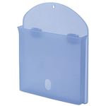 （まとめ） ライオン事務器 マグネットポケット 強力タイプ A4・角形2号 W268×H332×D55mm 透明ブルー MP-A4S 1個 【×4セット】
