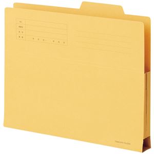 （まとめ） TANOSEE 持ち出しフォルダー A4 イエロー 1パック（10冊） 【×5セット】