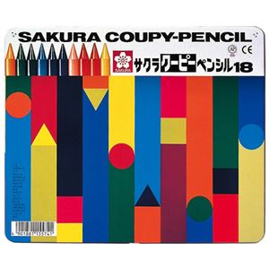 （まとめ） サクラクレパス クーピーペンシル 18色（各色1本） 缶入 FY18 1缶 【×4セット】