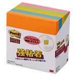 （まとめ） 3M ポストイット 強粘着ノート 75×75mm ネオンカラー5色 654-5SSAN 1パック（5冊） 【×4セット】