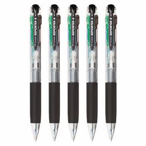 （まとめ） トンボ鉛筆 4色油性ボールペン リポーター4 0.7mm （軸色 透明） 業務用パック BC-FRC205P 1箱（5本） 【×3セット】