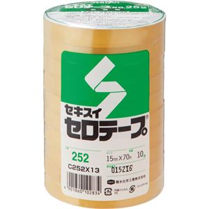 （まとめ） 積水化学 セロテープ No.252 15mm×70m C252X13 1パック（10巻） 【×4セット】
