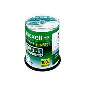 マクセル データ用DVD-R 4.7GB 1-16倍速 ホワイトワイドプリンターブル スピンドルケース DR47WPD.100SP A 1パック(100枚)