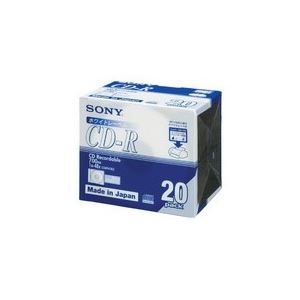 （まとめ） ソニー データ用CD-R 700MB 48倍速 ホワイトプリンターブル 5mmスリムケース 20CDQ80DPWA 1パック（20枚） 【×3セット】