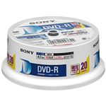 （まとめ） ソニー データ用DVD-R 4.7GB ホワイトワイドプリンターブル スピンドルケース 20DMR47HPHG 1パック（20枚） 【×3セット】